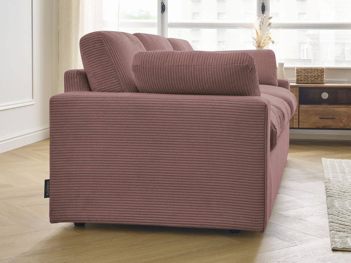 Bobochic Belair Sofa 3-Sitzer 220 × 93 cm Cordsamt Rosa