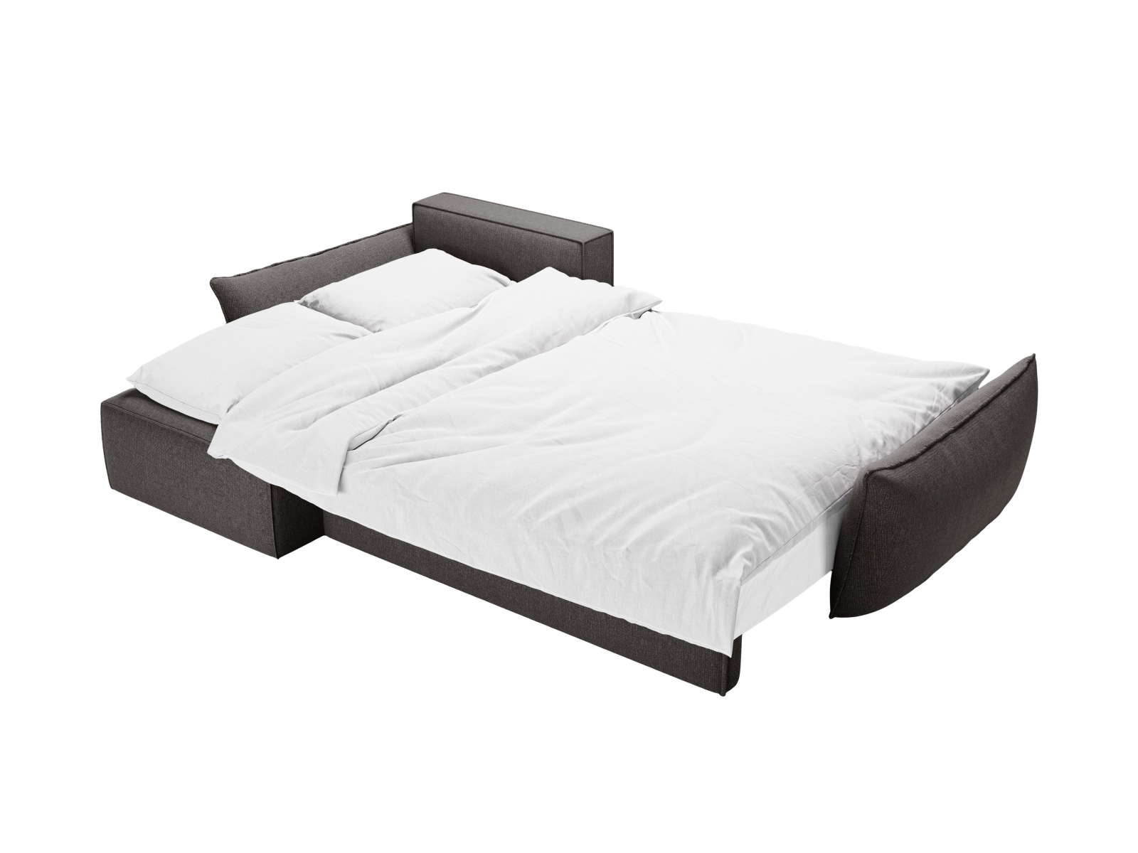 Micadoni Ecksofa Kaelle 4-Sitzer mit Schlaffunktion Links Chenille Schwarz