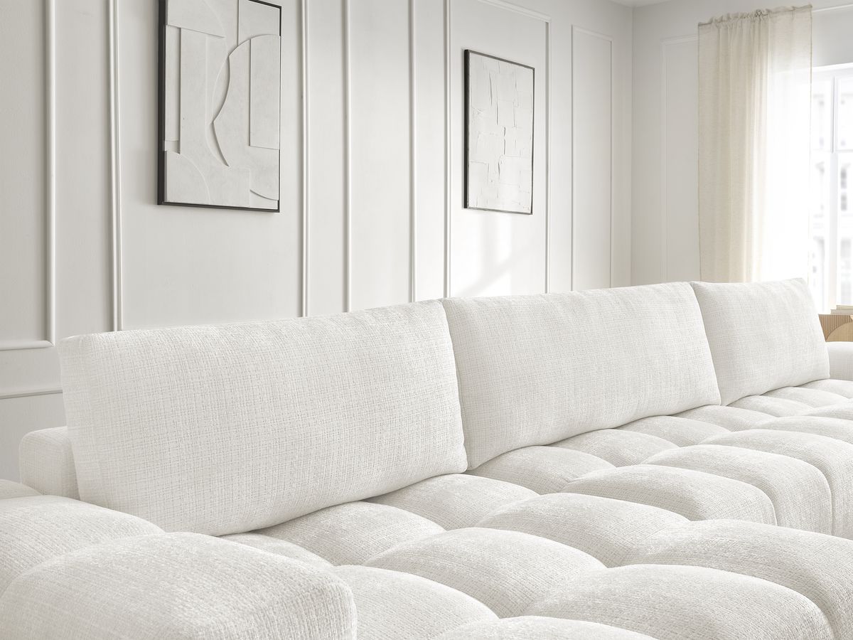 Bobochic Anakin Wohnlandschaft, 3 Kissen Strukturstoff Weiß