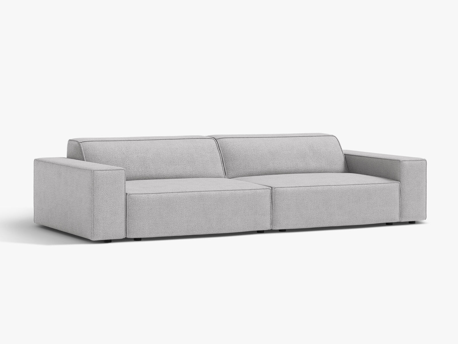 Micadoni Sofa Jodie 4-Sitzer Boucle Baloo Hellgrau