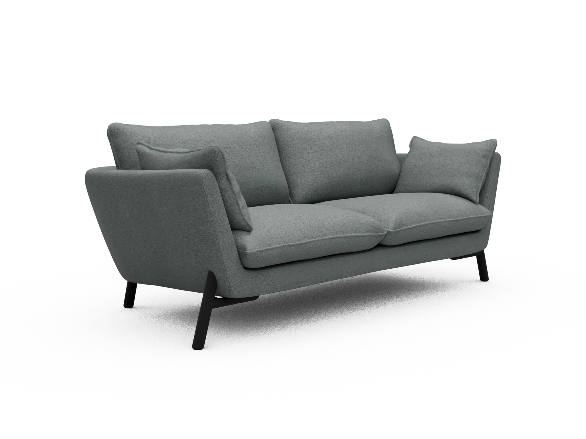 Skandi Home Sofa Emil 2-Sitzer Beinfarbe Eiche Schwarz Denari-Soft-Grey moebelfaktor