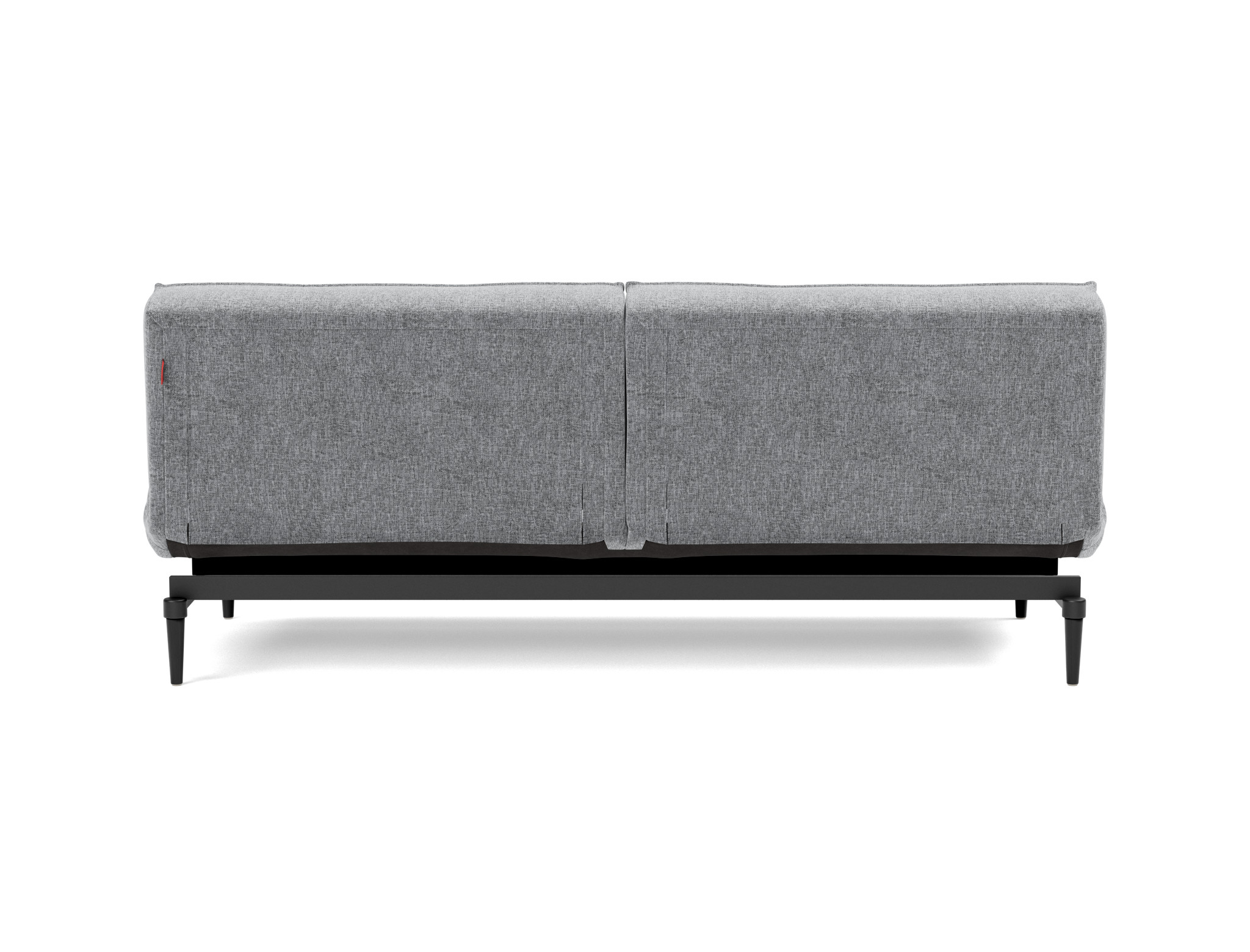 Schlafsofa Splitback Strukturierter Stoff Twist 565-Granite Beine Styletto Eiche schwarz