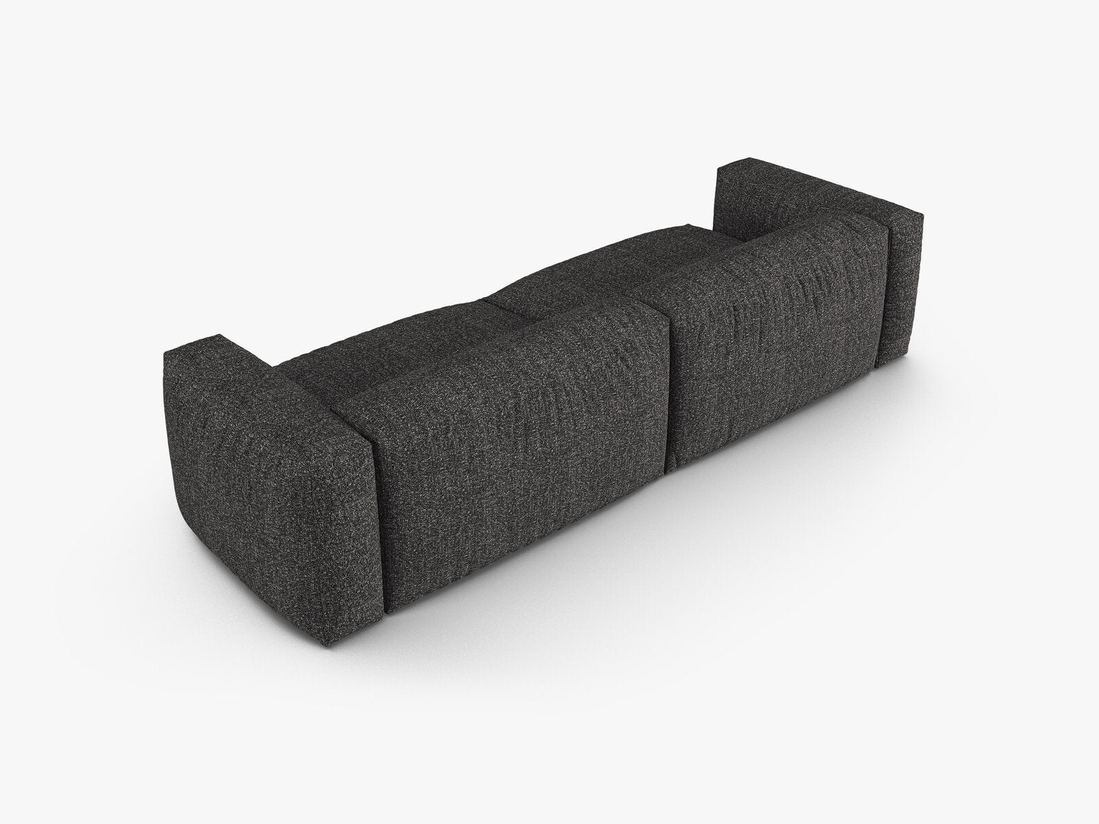 Micadoni Sofa Martina 4-Sitzer 90cm Sitztiefe Boucle Monet Anthrazit