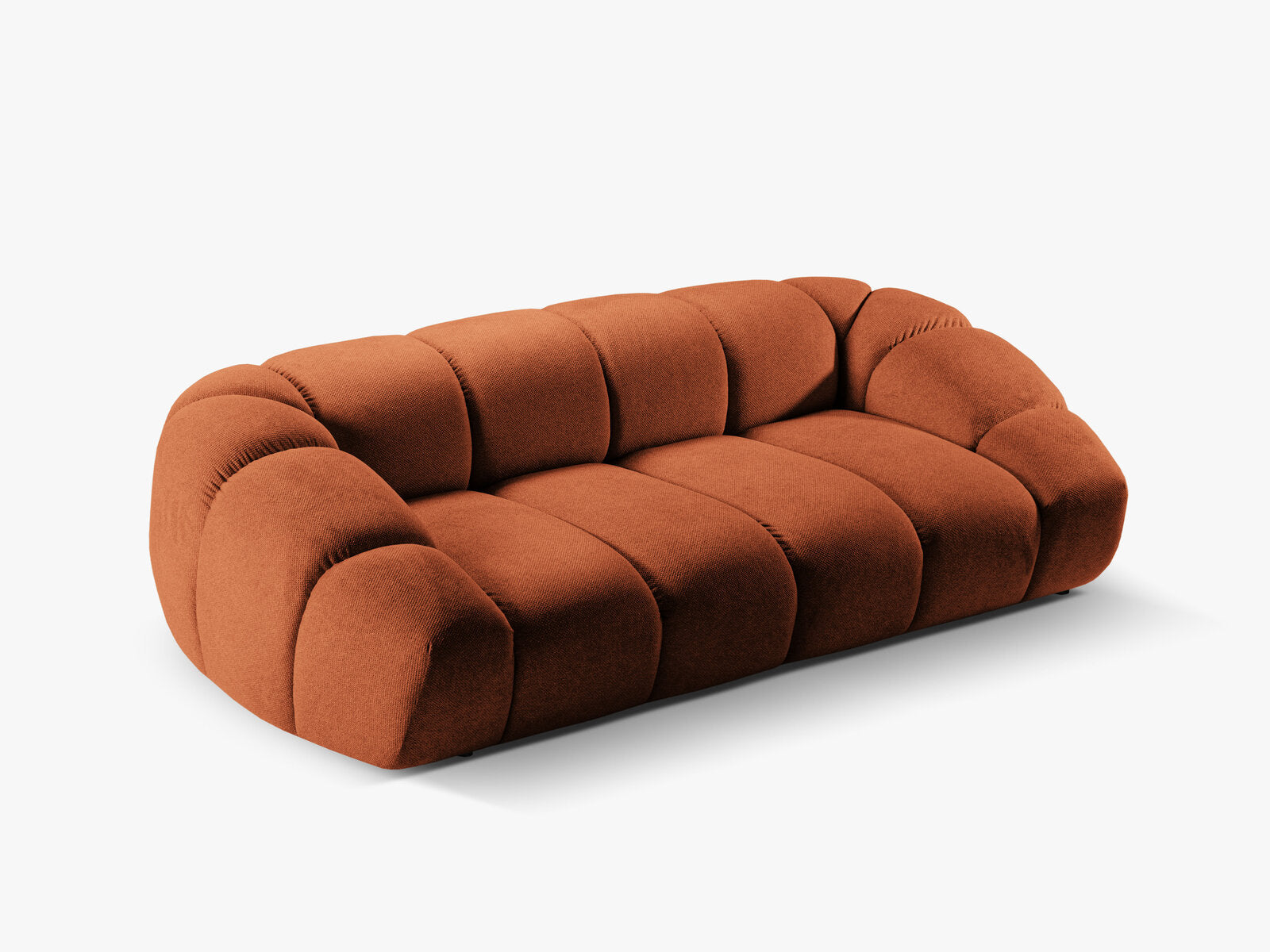 Micadoni Sofa Diana 3-Sitzer XL Strukturierter Samtstoff Terrakotta