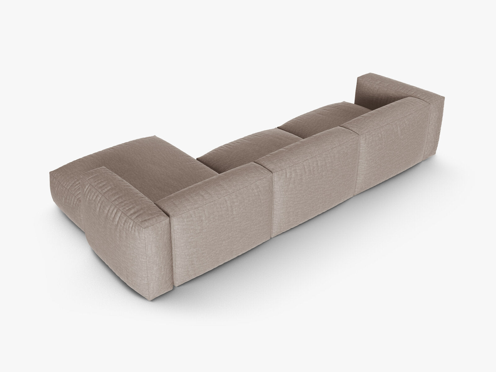 Micadoni Ecksofa Martina 3-Sitzer 90cm Sitztiefe Rechts Strukturierter Stoff Boston Dunkelbeige