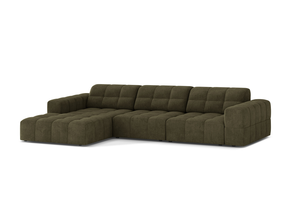 Cosmopolitan Design Ecksofa Chicago 4-Sitzer Chenille Eden Grün Links