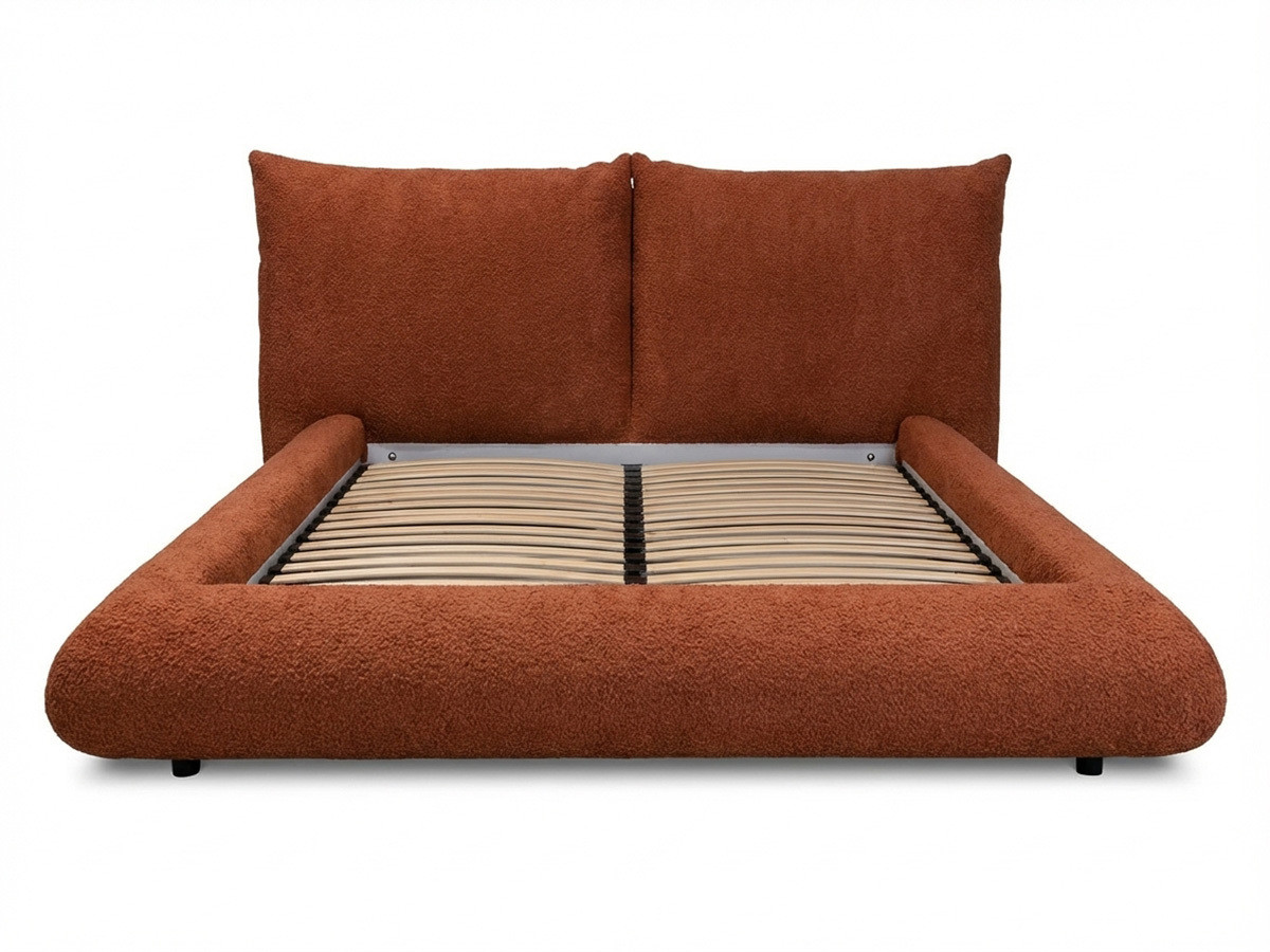 Bobochic Jaden Polsterbett Bouclé-Stoff Orange, Liegefläche 140 × 190 cm