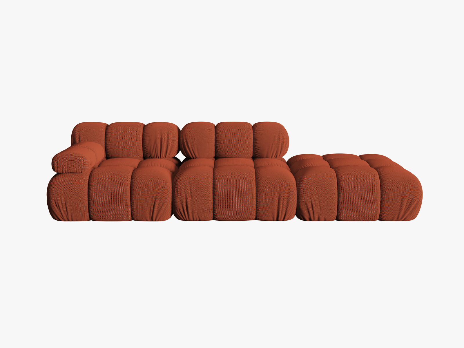 Micadoni Modulares Sofa Bellis 4-Sitzer Rechts 3D-Stoff Sonic Ziegel