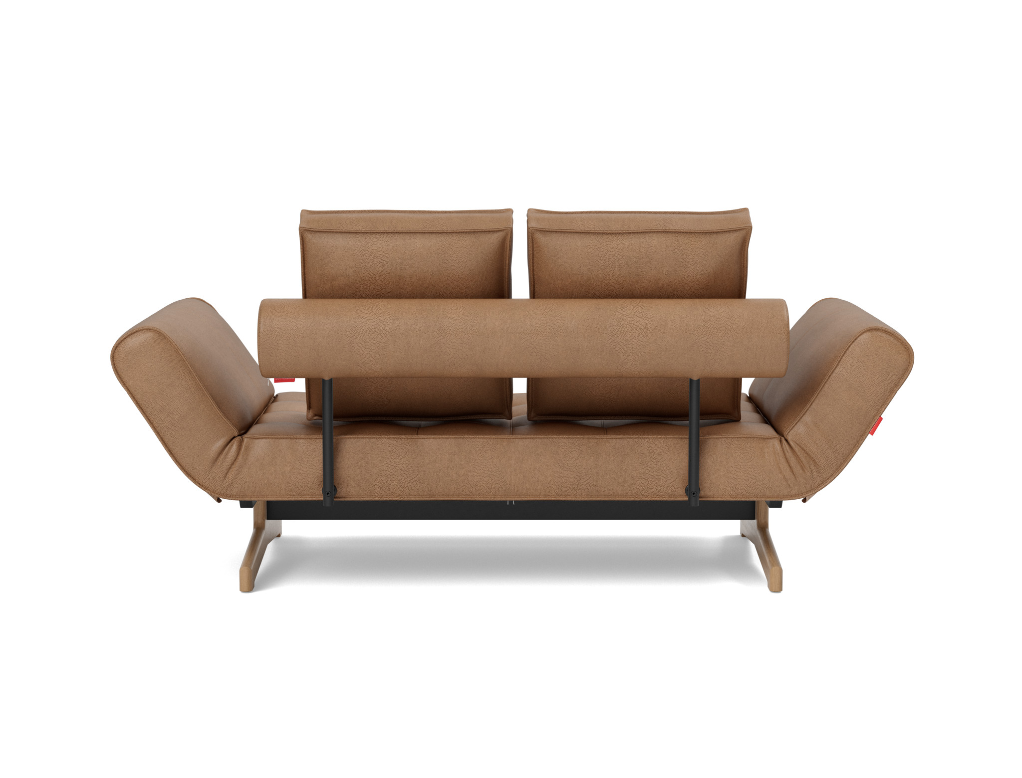 Tagesbett Ghia Lederoptik Faunal 551-Brown Beine Eiche