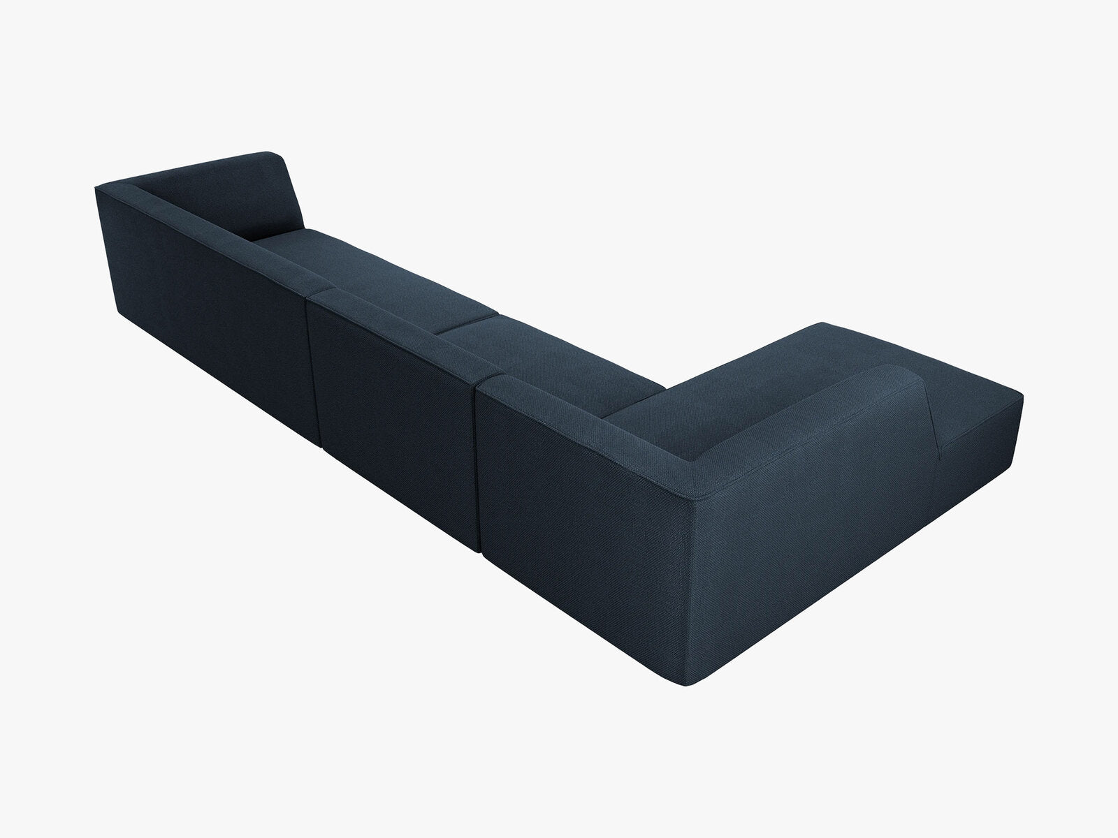 Micadoni Ecksofa Ruby 5-Sitzer Links Strukturierter Stoff Ottawa Marineblau