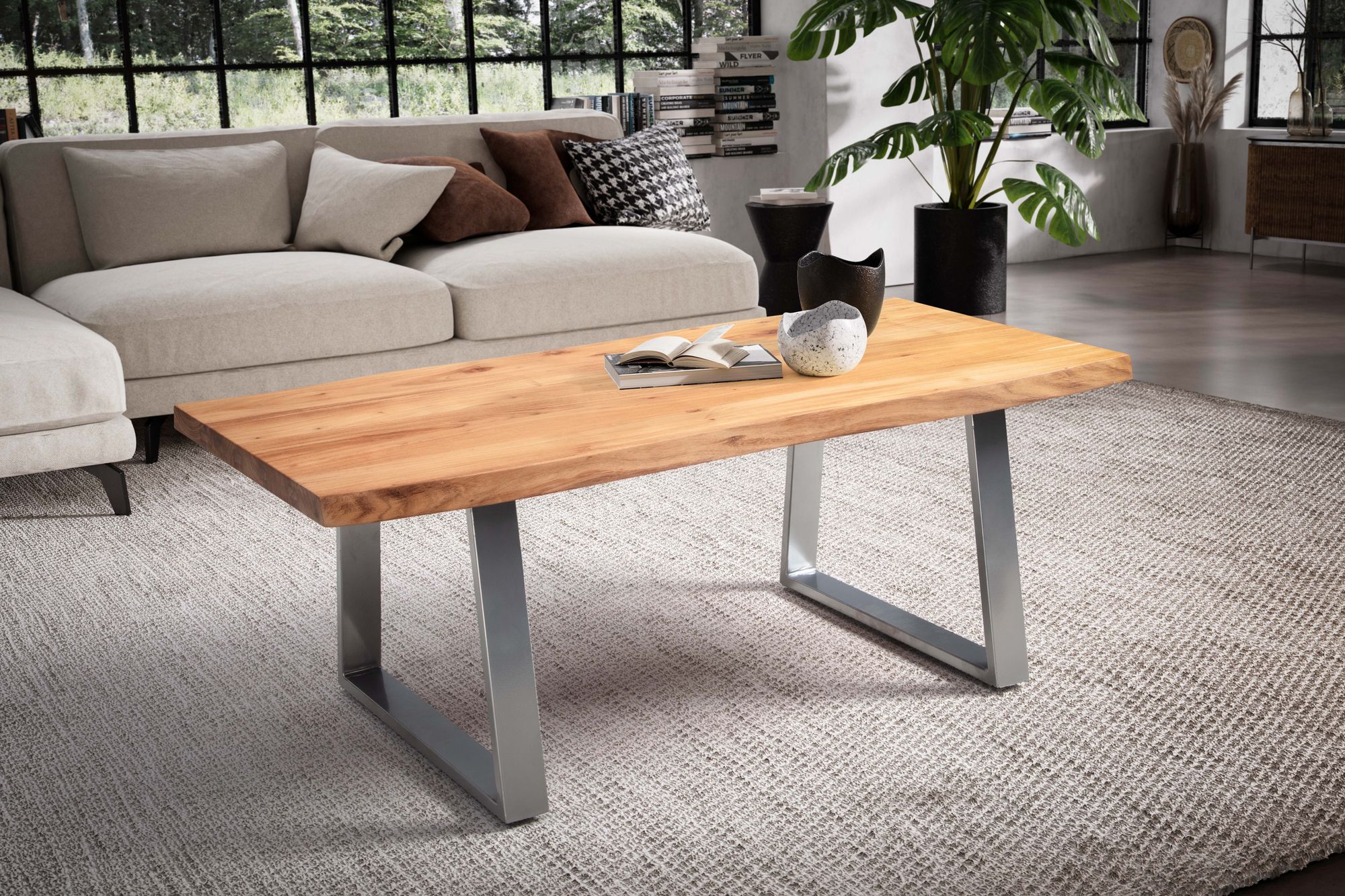 Couchtisch Lonset Akazie Massivholz 120 × 60 × 46 cm