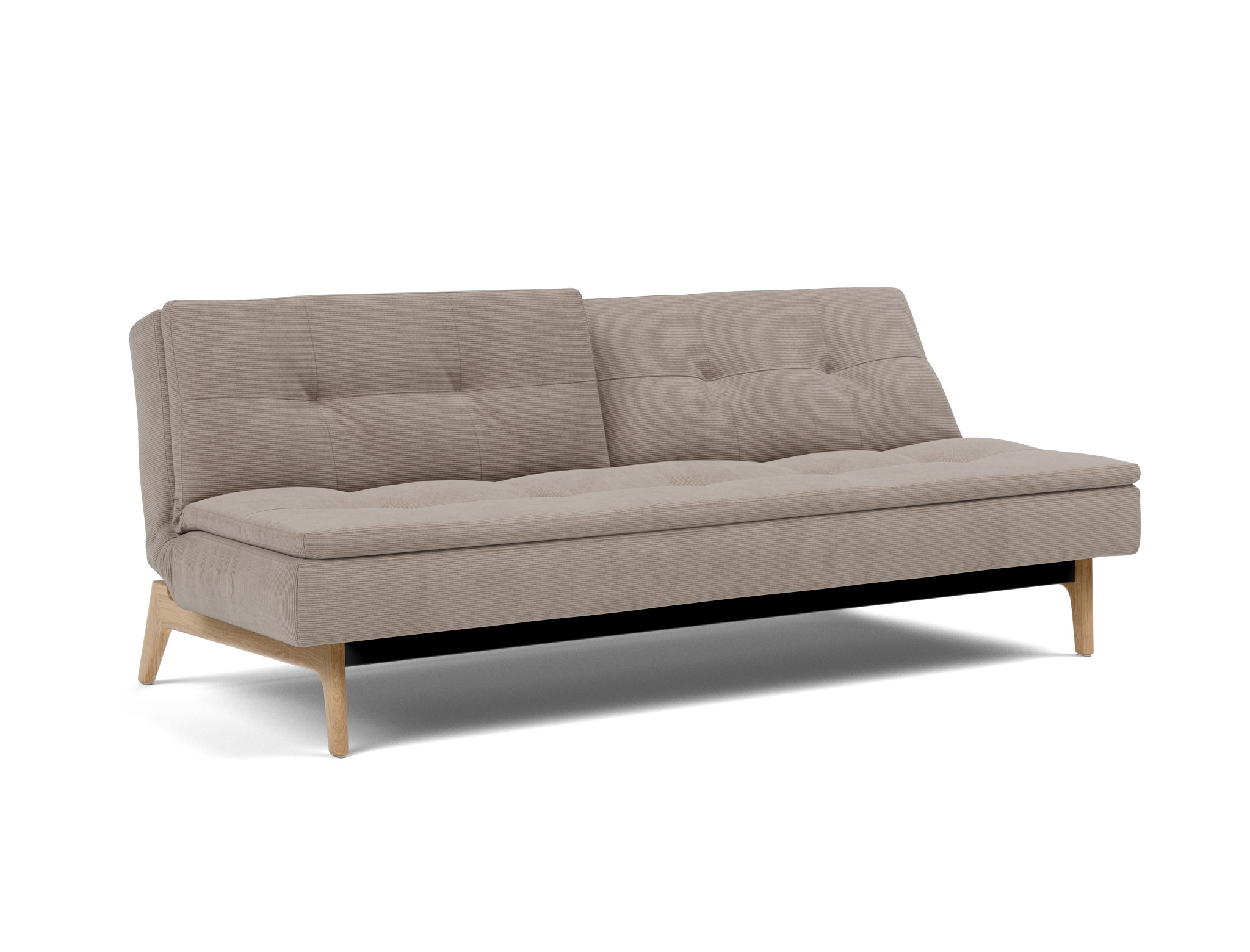 Schlafsofa Dublexo Kord Cordufine 318-Beige Beine Eiche
