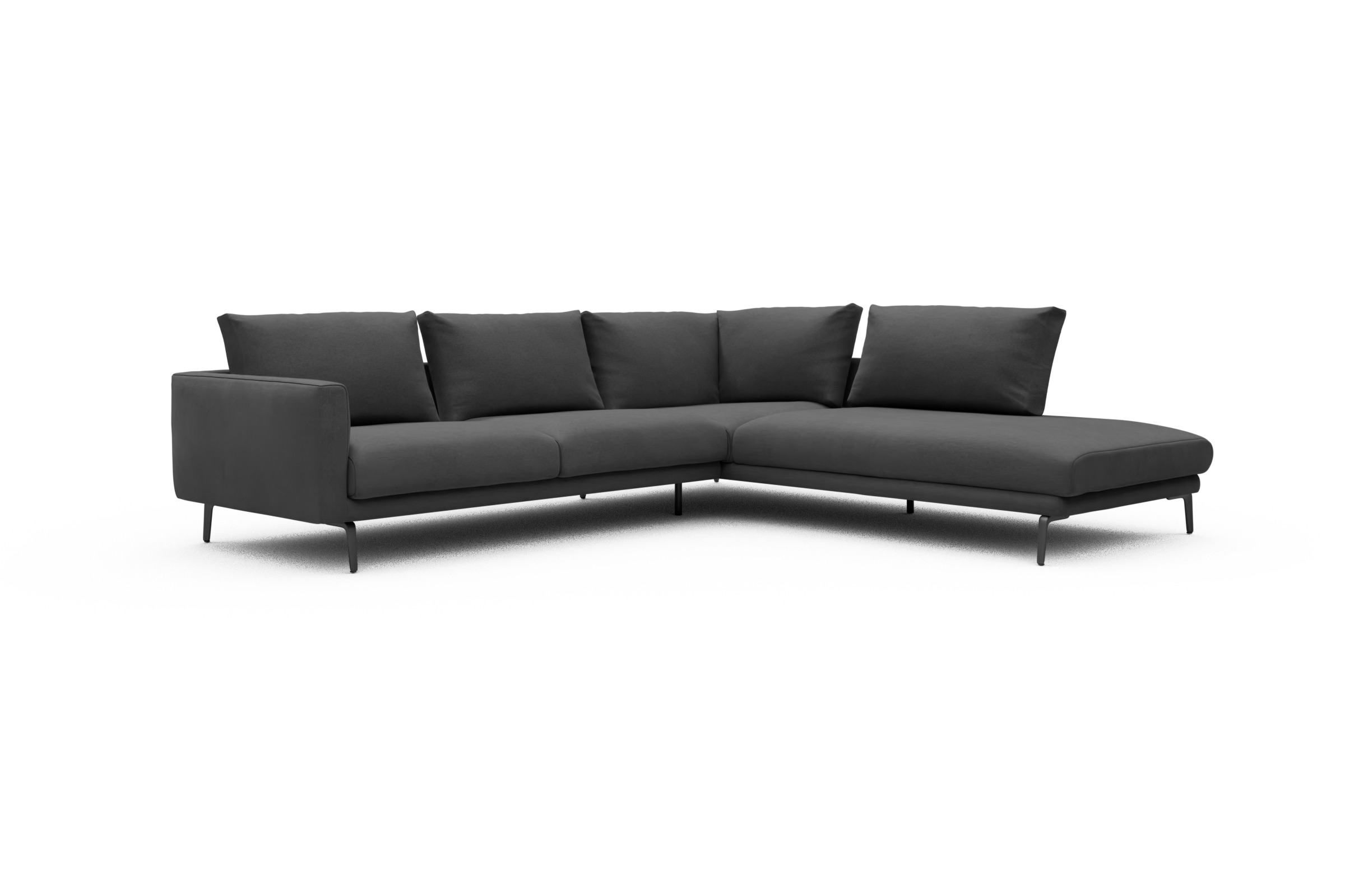 Ecksofa Karl Relax-Ecke rechts mit 2,5-Sitzer Satya-Zinc
