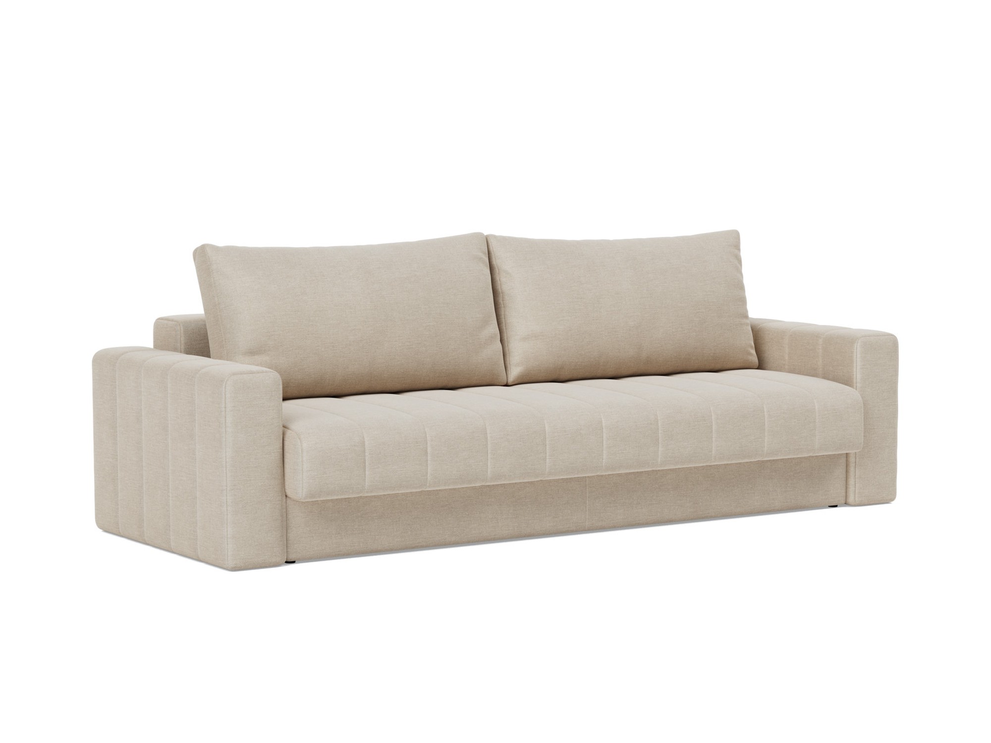 Schlafsofa Akello mit Armlehnen Flachgewebe Phobos 586-Latte
