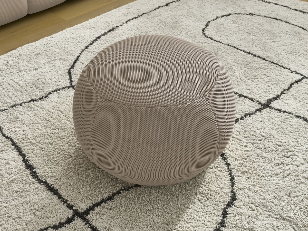 Bobochic Hayden Sofa 2-Sitzer mit Pouf 226 × 107 cm Mesh-Stoff Taupe