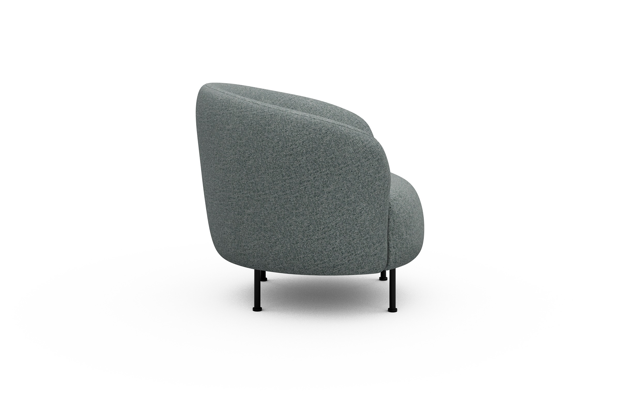Sessel Ronda Metallbeine Schwarz Casone-Light-Mixed-Green