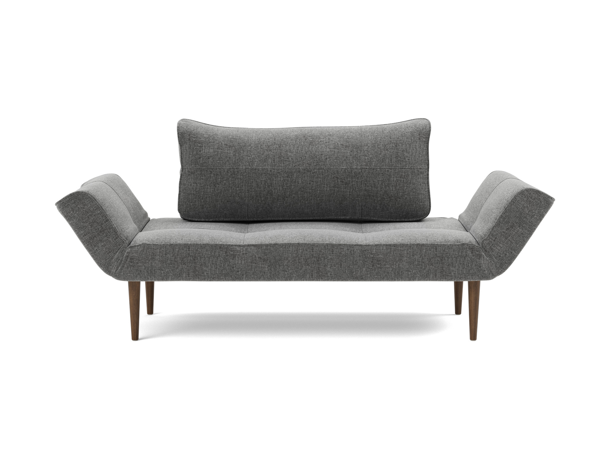 Tagesbett Zeal Strukturierter Stoff Twist 563-Charcoal Beine Styletto Eiche dunkel