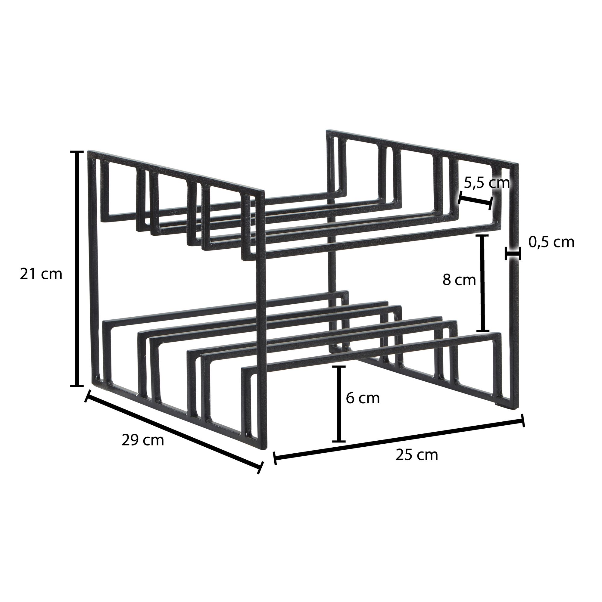 Flaschenregal Vatnsdalur Metall Schwarz 29 × 25 × 21 cm