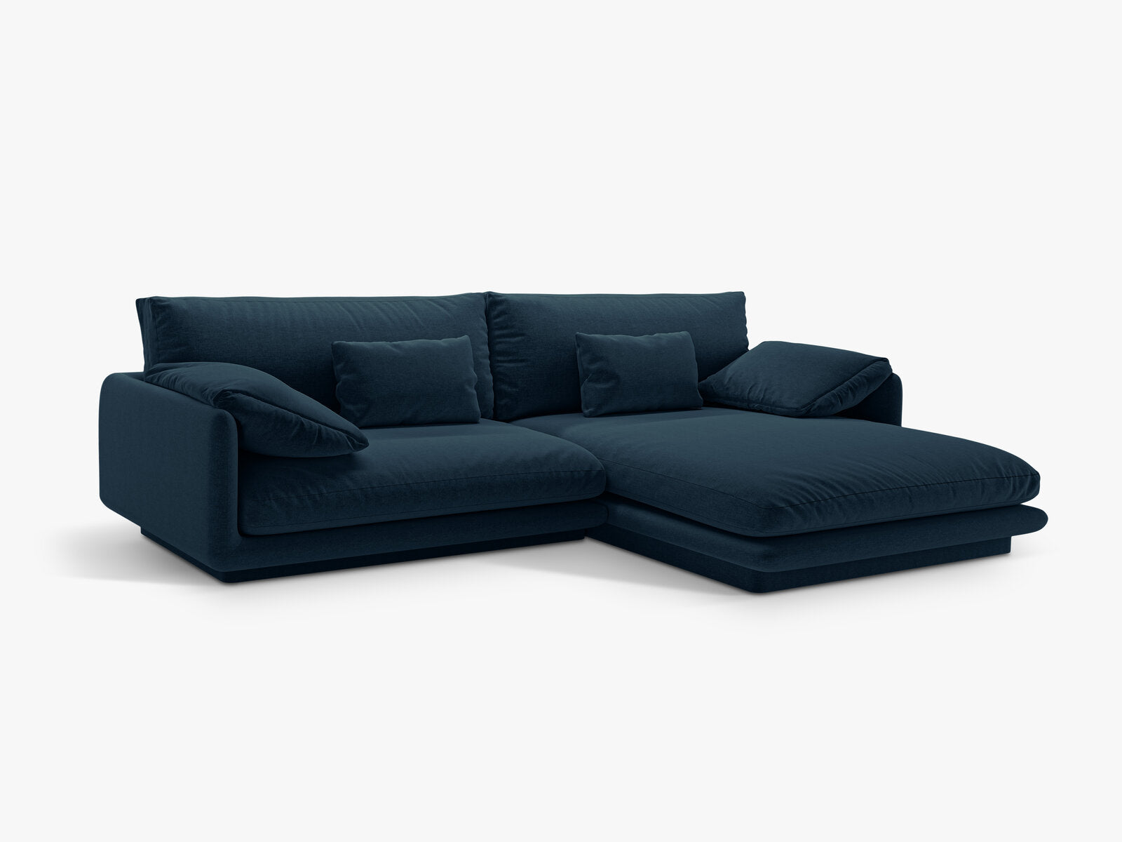 Micadoni Ecksofa Torino 4-Sitzer Rechts Strukturierter Stoff Marineblau