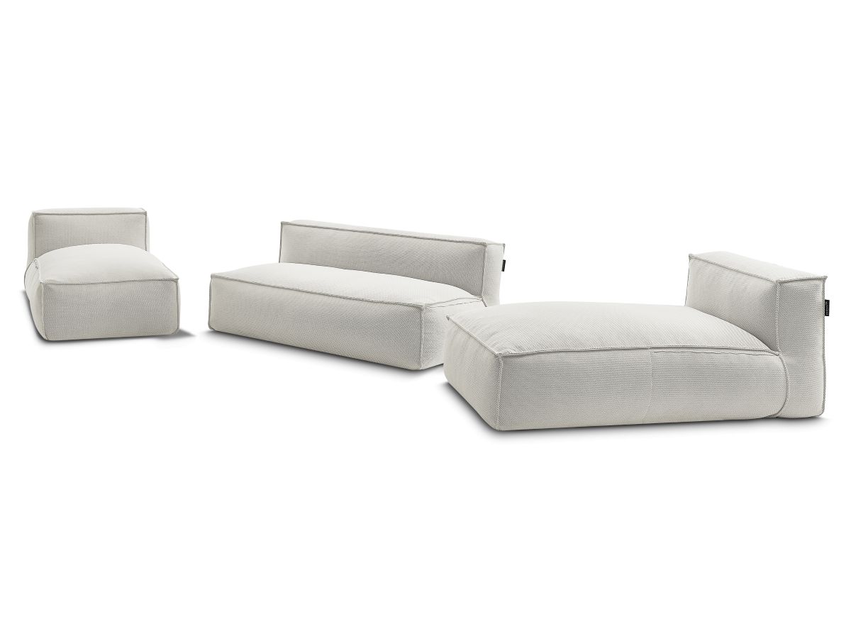 Bobochic Biarritz Gartensofa 4-Sitzer Melange-Stoff Beige