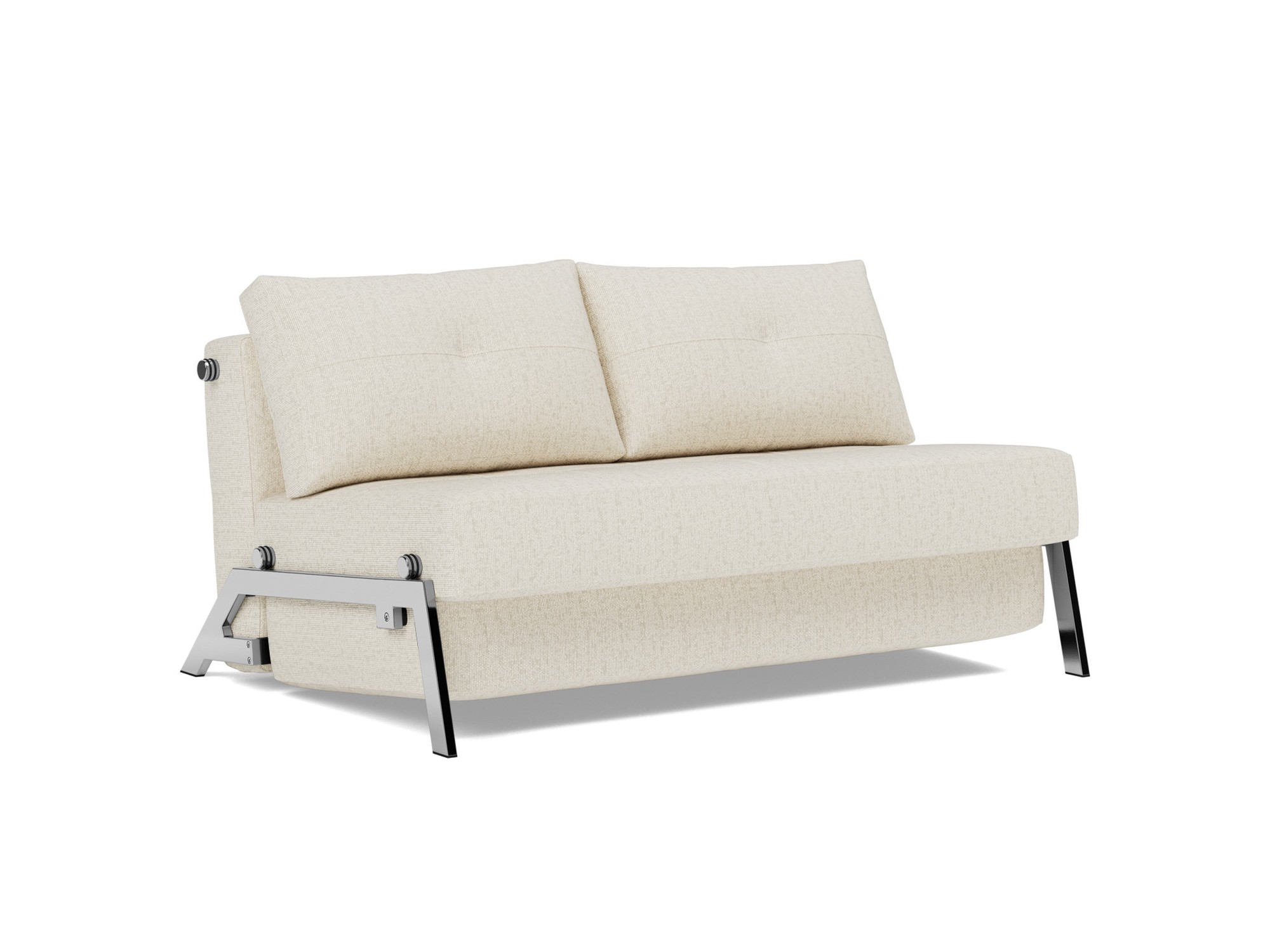 Schlafsofa Cubed 140 Boucle Skandi 531-Off-White Beine Chrom
