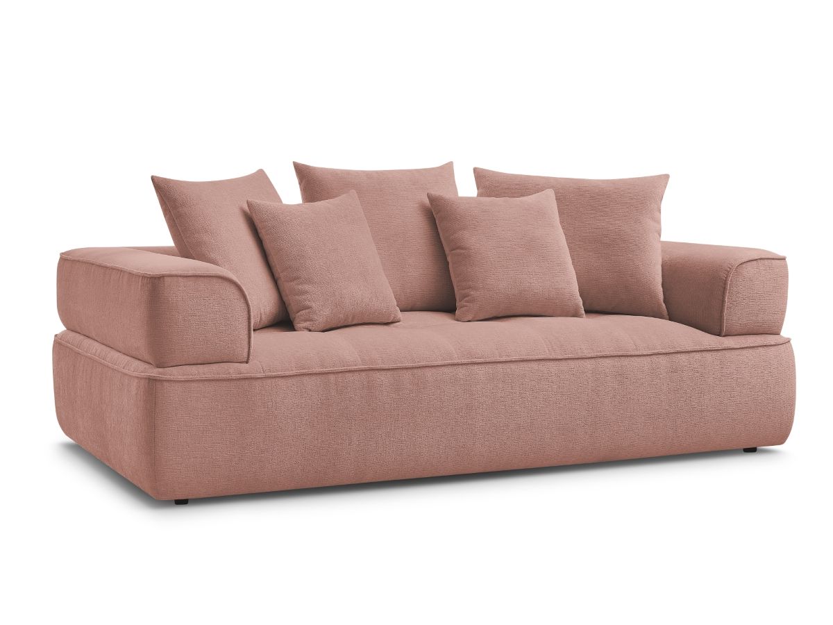 Bobochic Whesley Sofa 3-Sitzer Stoff Rosa