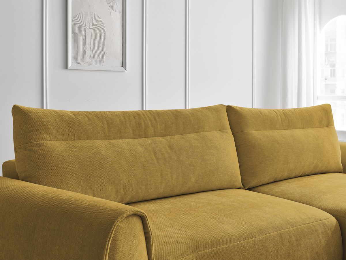 Bobochic Aden Ecksofa 293 × 152 cm Stoff Gelb Ecke rechts