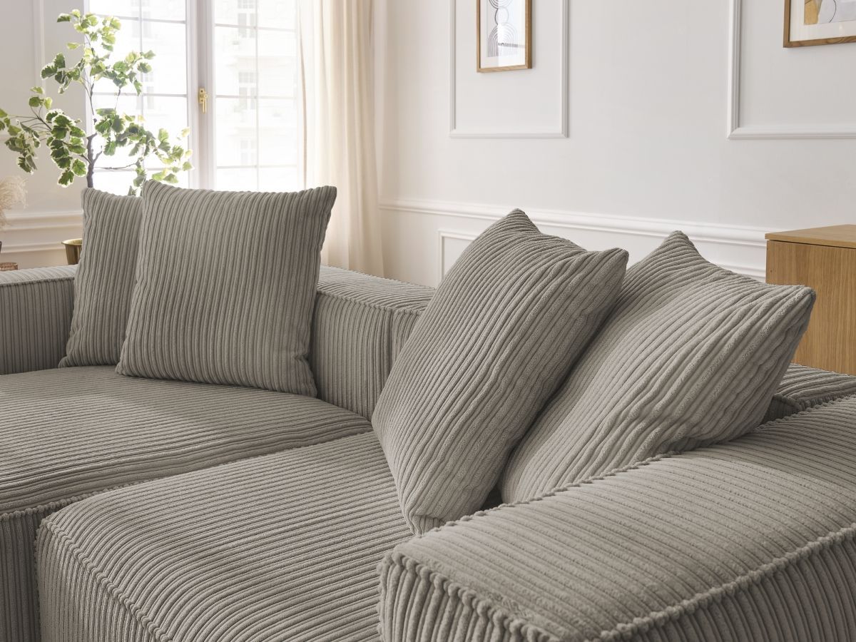 Bobochic Nina Ecksofa Cordsamt Taupe Ecke links