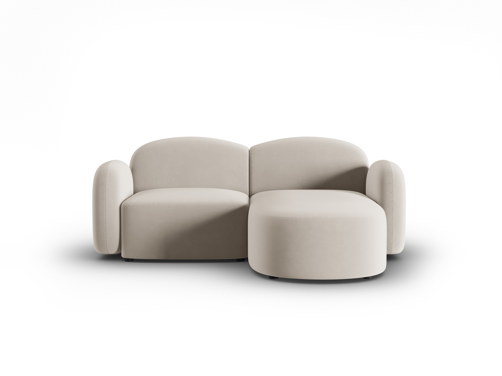Micadoni Ecksofa Blair 3-Sitzer Rechts Samt Casino Hellbeige