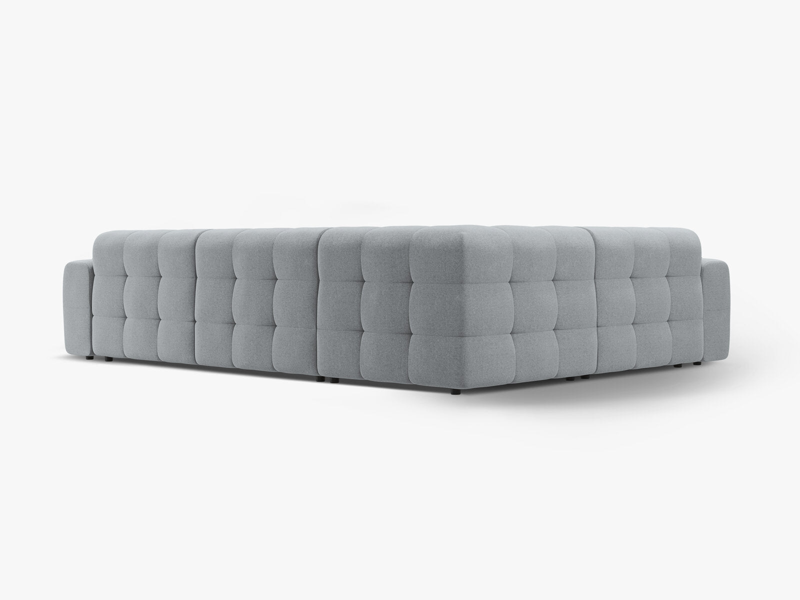 Micadoni Ecksofa Kendal 6-Sitzer Links Strukturierter Stoff Platinum