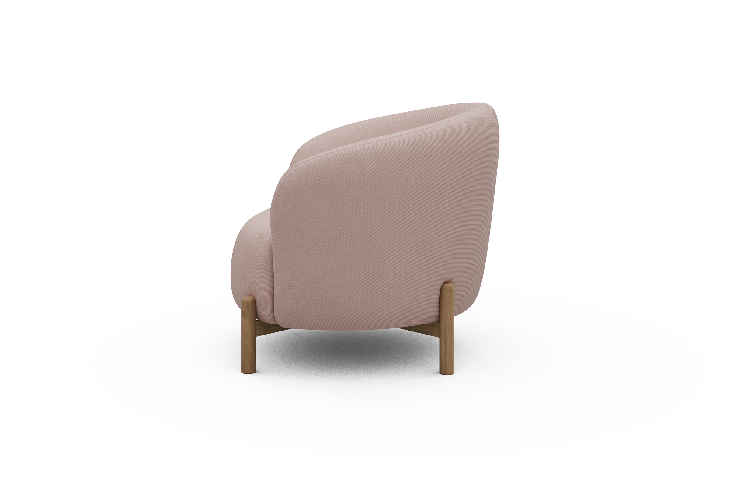 Sessel Ronda Holzbeine Eiche Natur Cordufine-Blush