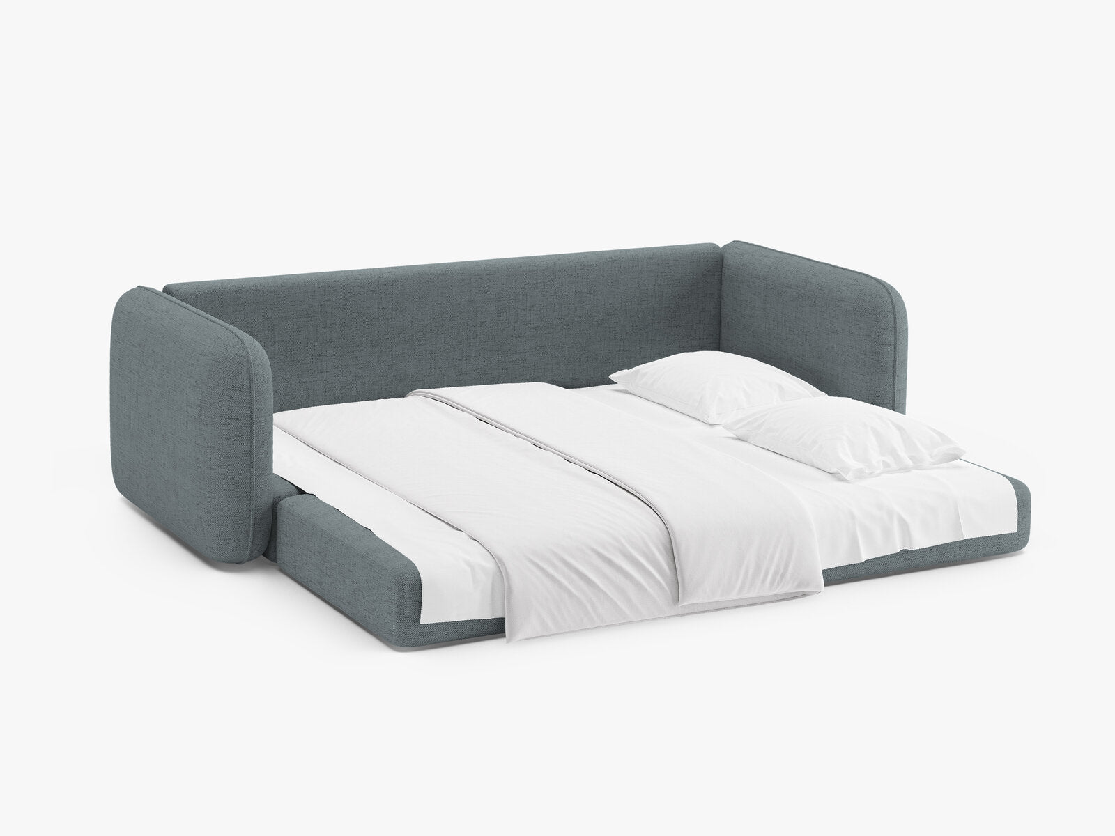Micadoni Sofa mit Schlaffunktion Dormi 3-Sitzer Strukturierter Stoff Moly Hellblau