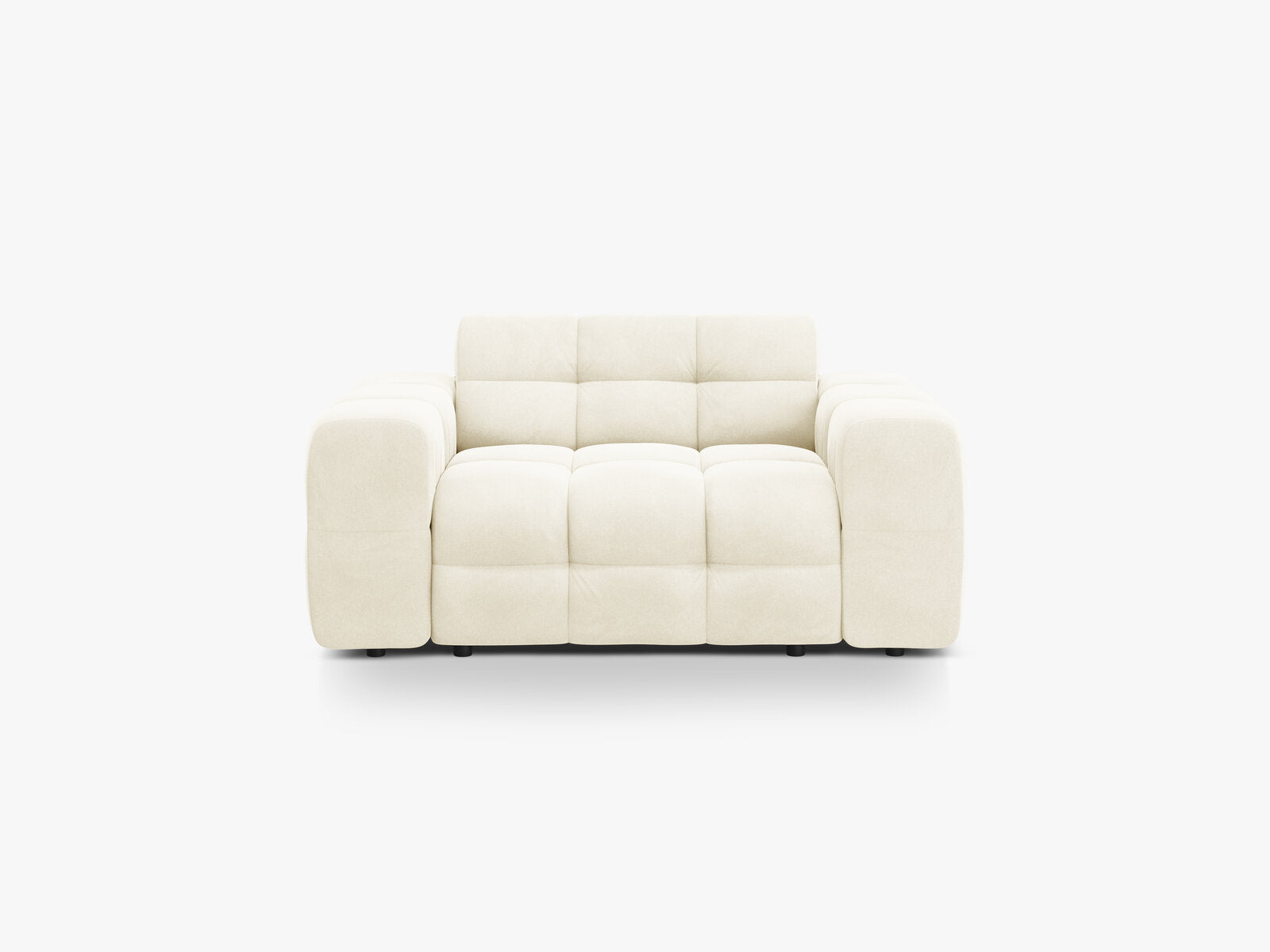 Micadoni Sofa Kendal 2-Sitzer Samt Elfenbein