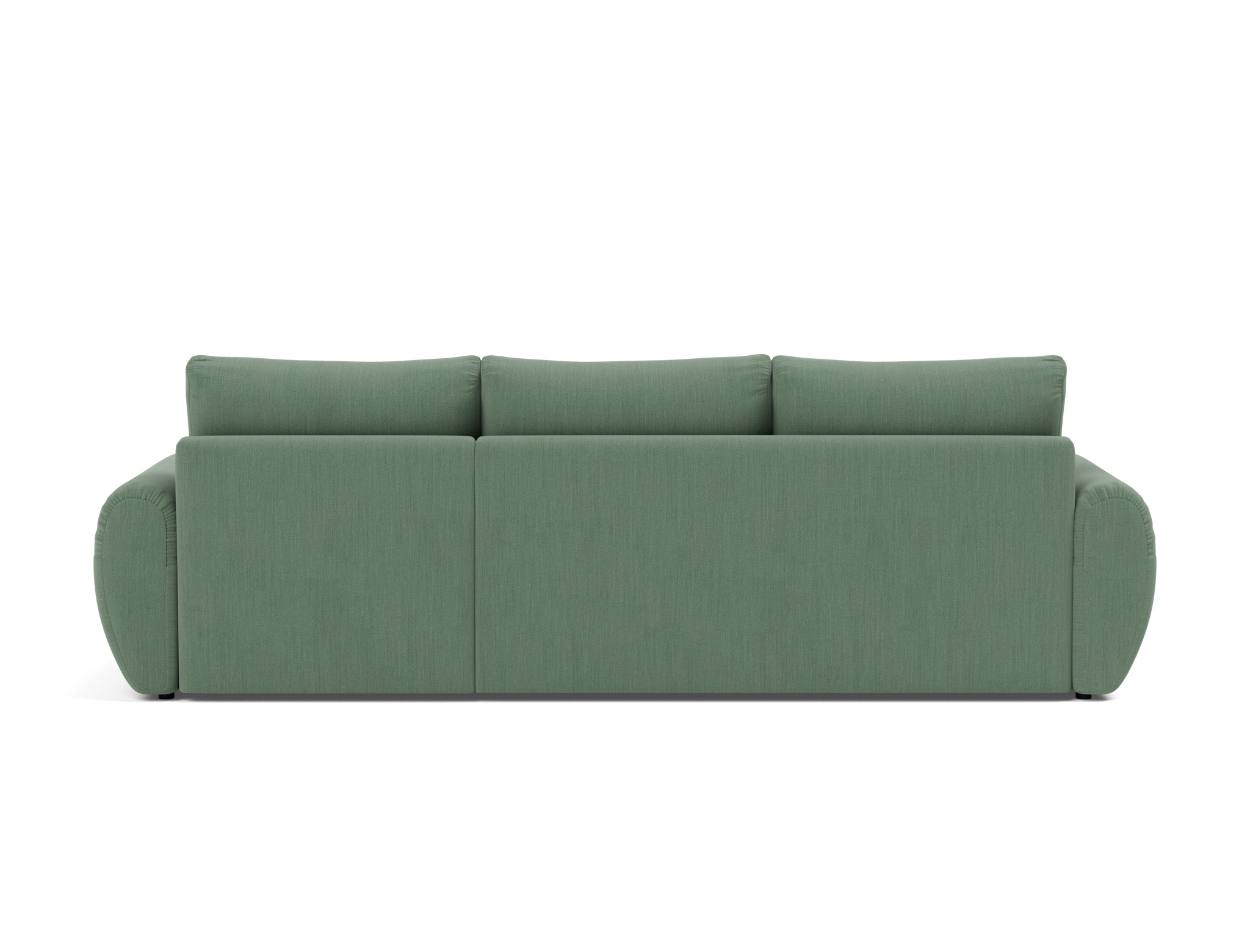 Schlafsofa Norum mit Chaiselongue und Curve-Armlehnen Flachgewebe Elegance 518-Green