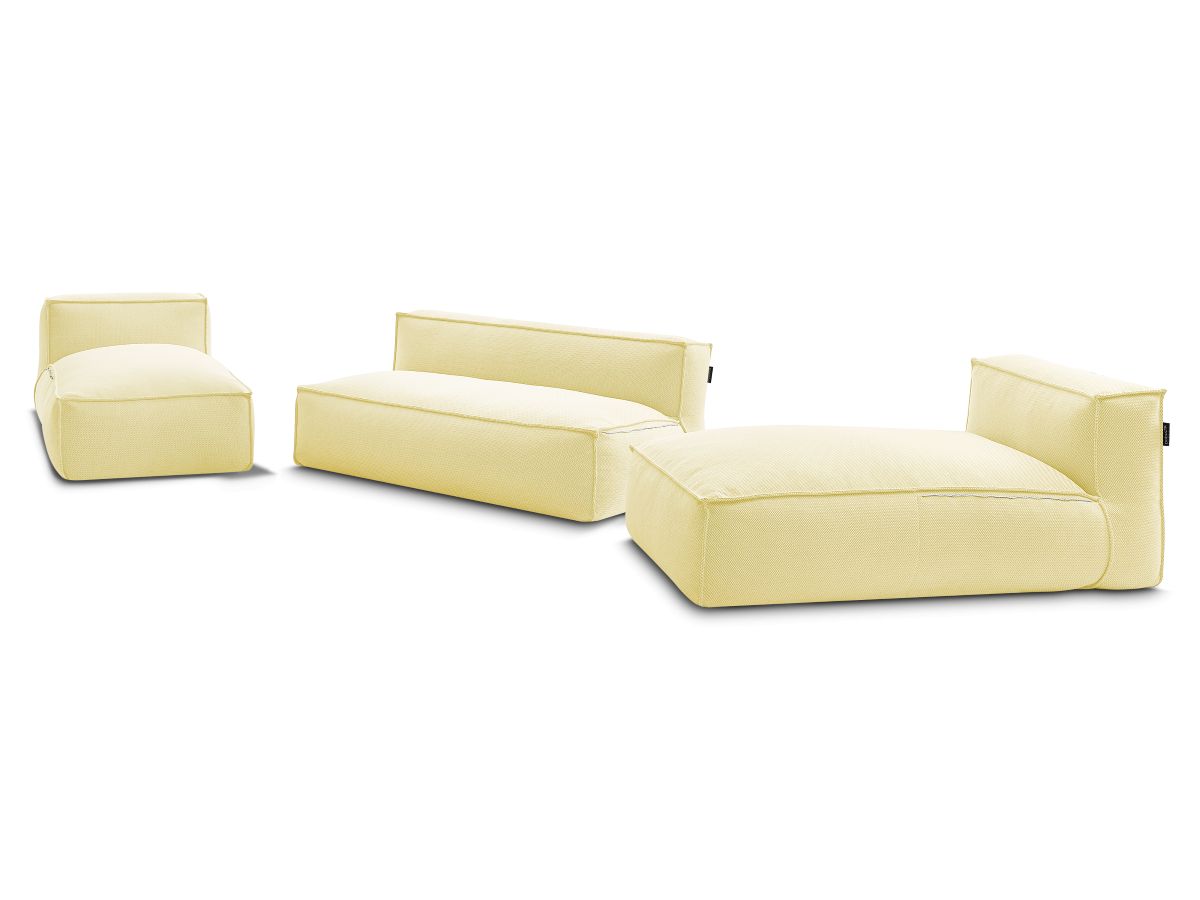 Bobochic Biarritz Gartensofa 4-Sitzer Melange-Stoff Gelb