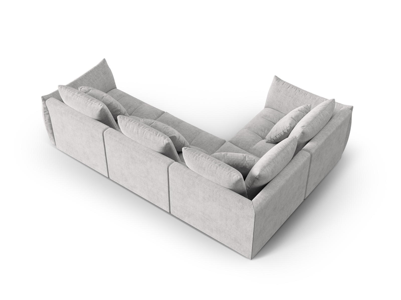 Micadoni Ecksofa Bloom 4-Sitzer Links Strukturierter Stoff Silber