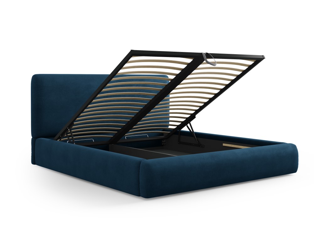 Cosmopolitan Design Stauraumbett mit Kopfteil Colonel 160x200 Chenille Rebel Königsblau