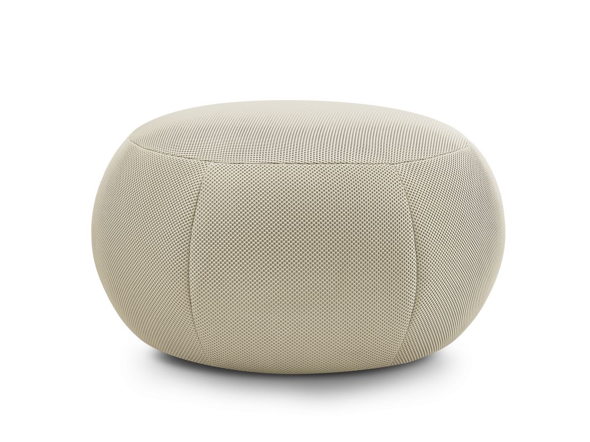 Bobochic Hayden Pouf, rund Mesh-Stoff Beige, 76 cm