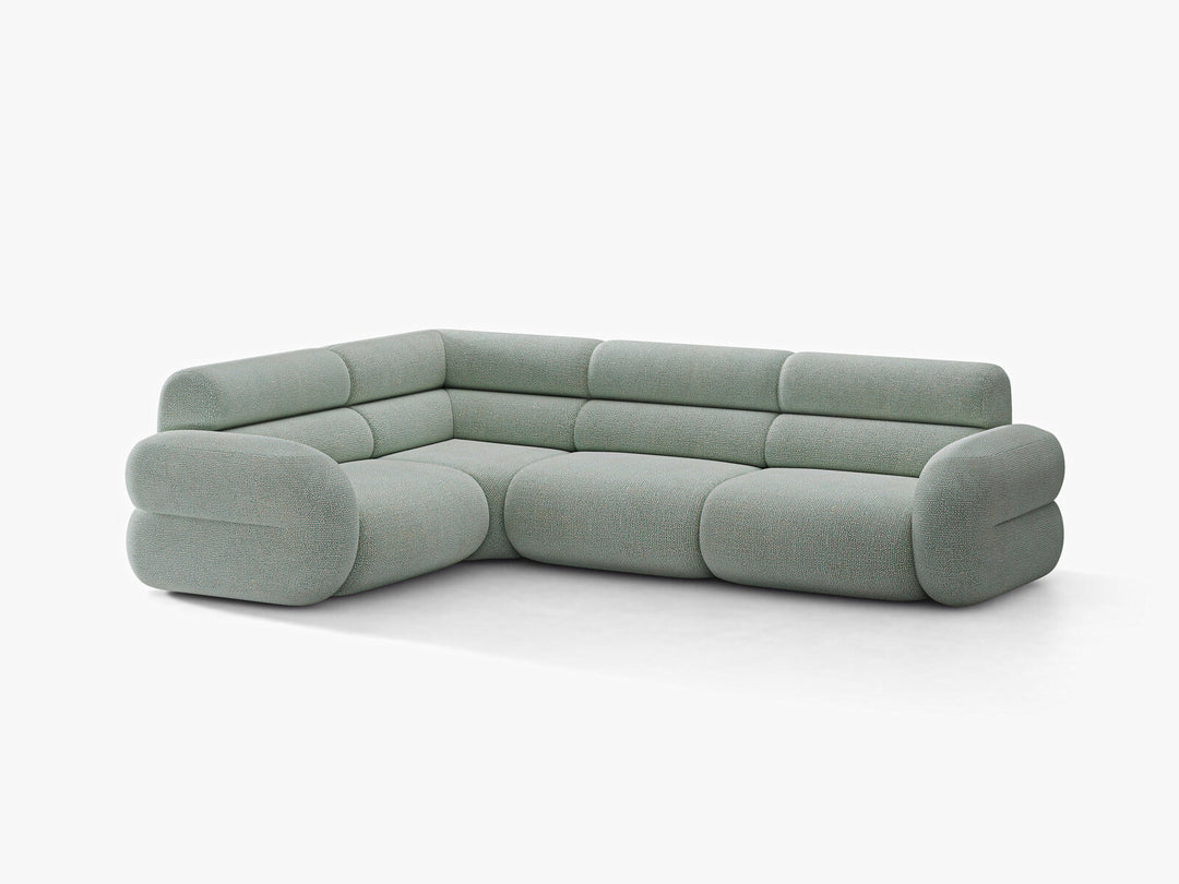 Micadoni Neo Ecksofa 5-Sitzer Rechts Chenille SILENCIO Gedämpftes Blau