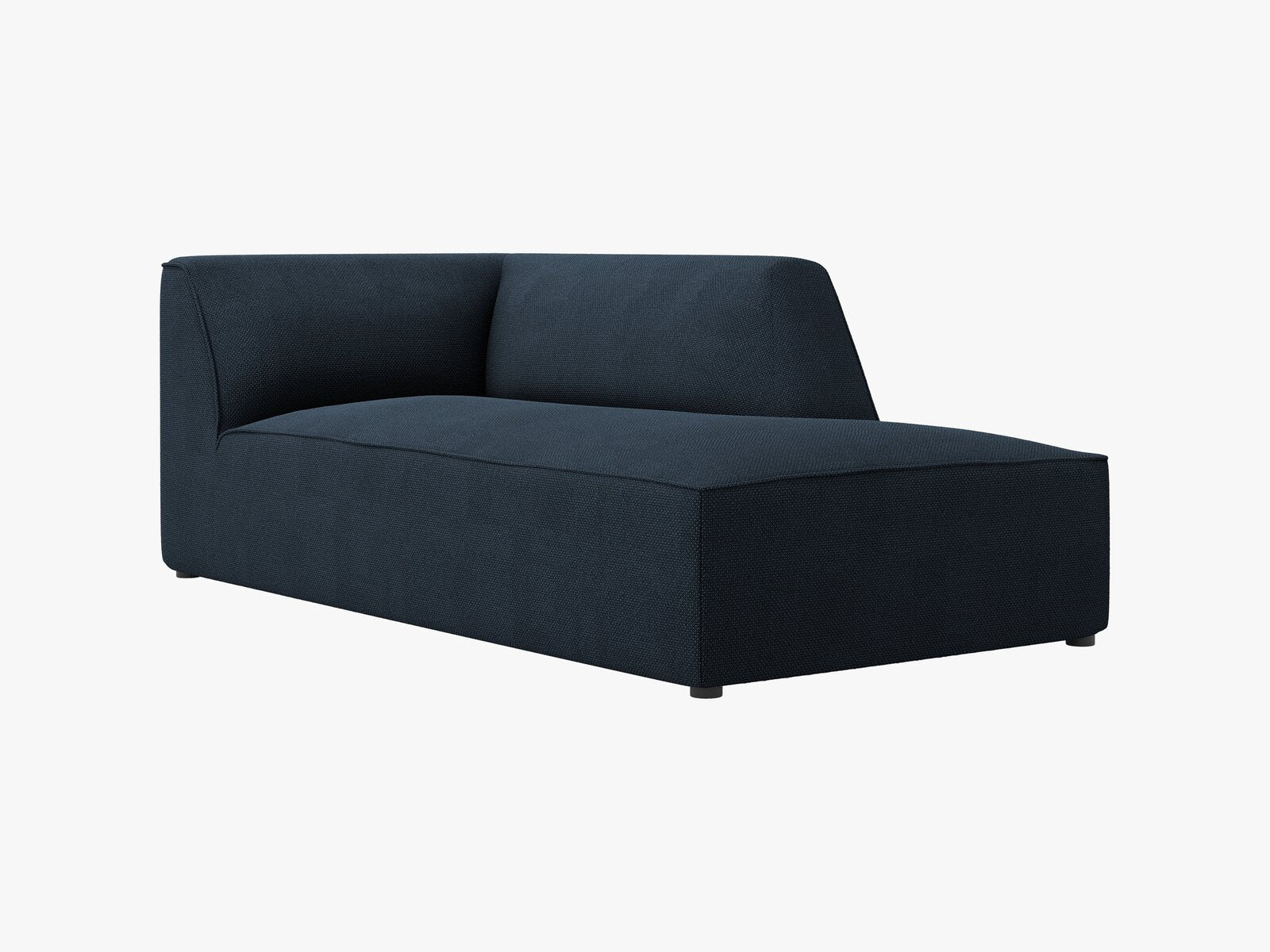 Micadoni Recamiere Ruby 1-Sitzer Rechts Strukturierter Stoff Ottawa Marineblau