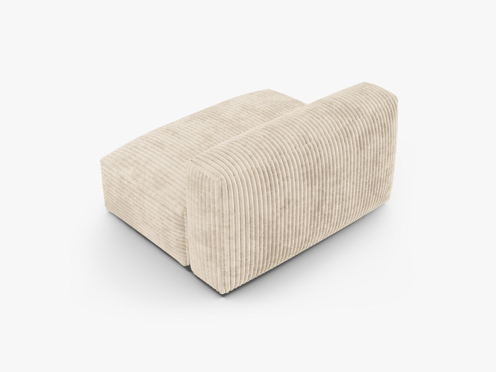Micadoni Mittelmodul Martina 1-Sitzer Groß 90cm Sitztiefe Kord Tilia Helles Beige