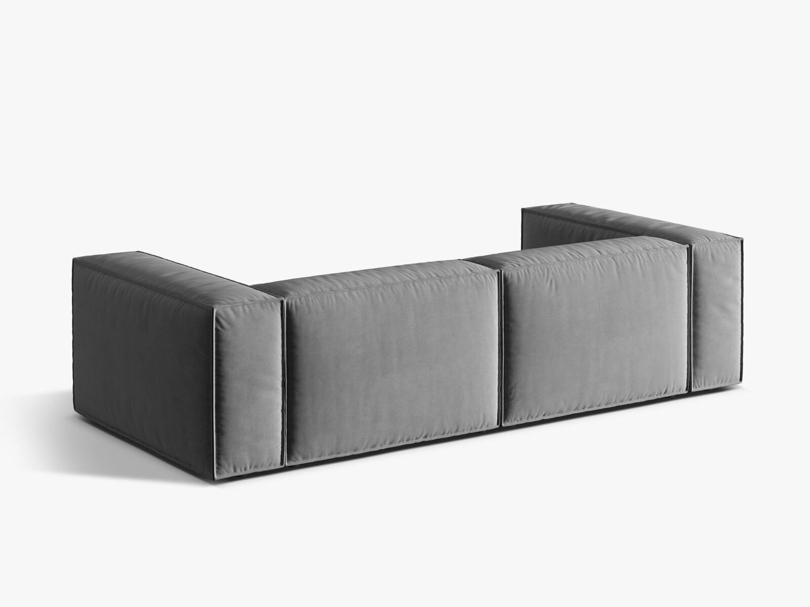 Micadoni Sofa Nuria 4-Sitzer Samt Grau