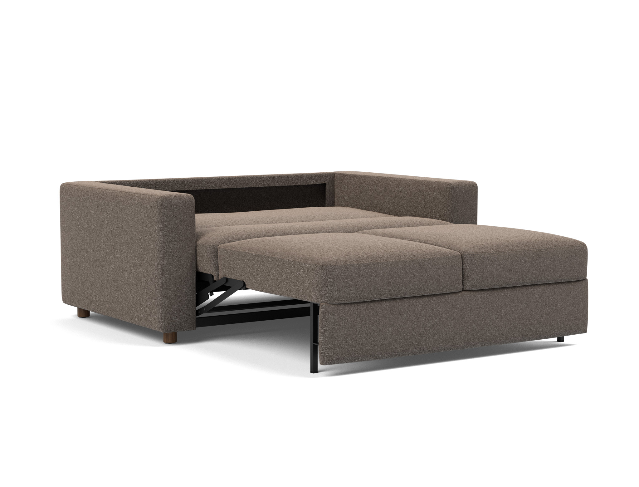 Schlafsofa Neah mit Standard-Armlehnen 140 Boucle Skandi 530-Taupe