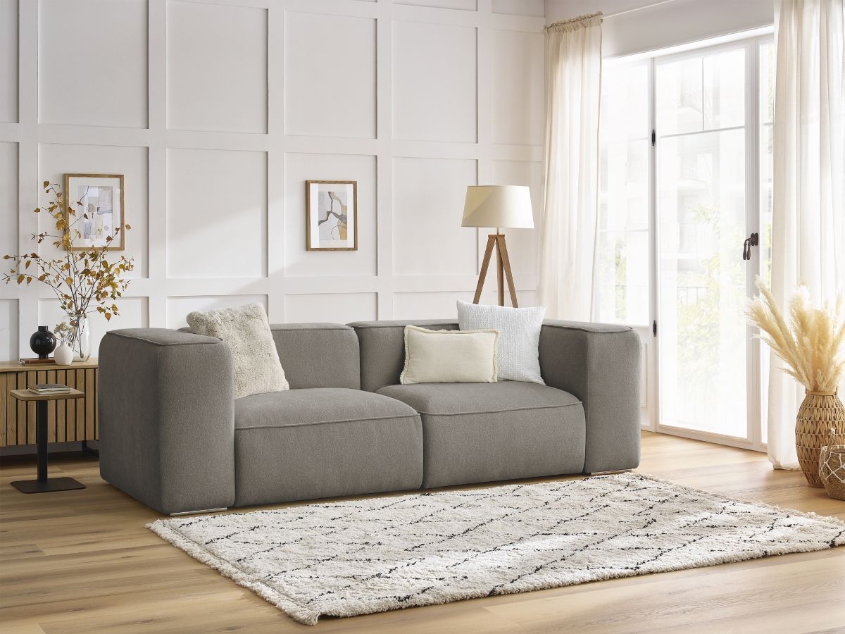 Bobochic Zephyr Sofa 2-Sitzer Strukturstoff Taupe