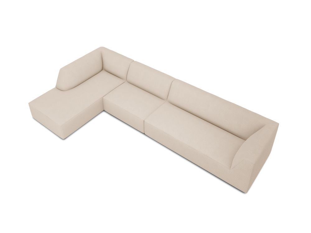 Cosmopolitan Design Ecksofa Siena 5-Sitzer Strukturierter Stoff Ottawa Beige Links