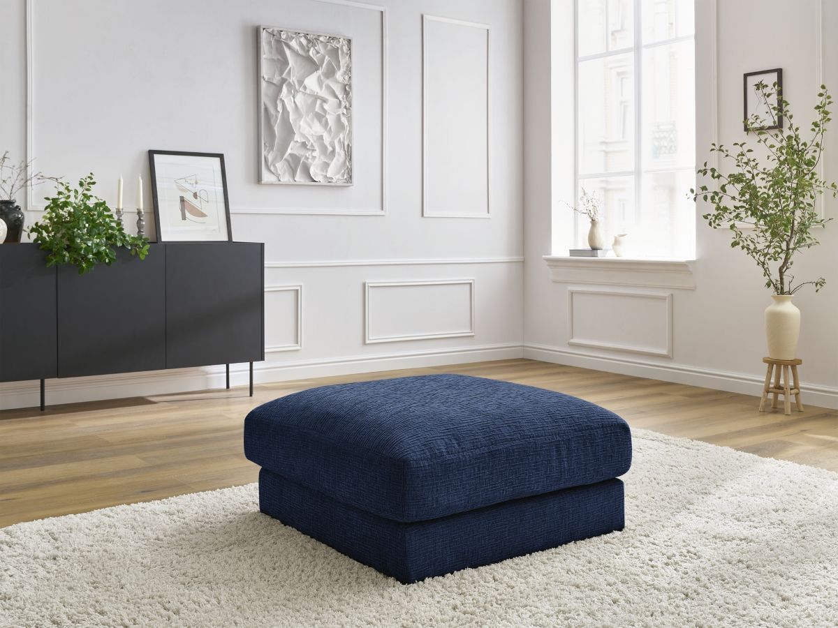 Bobochic Leonard Pouf Strukturstoff Dunkelblau