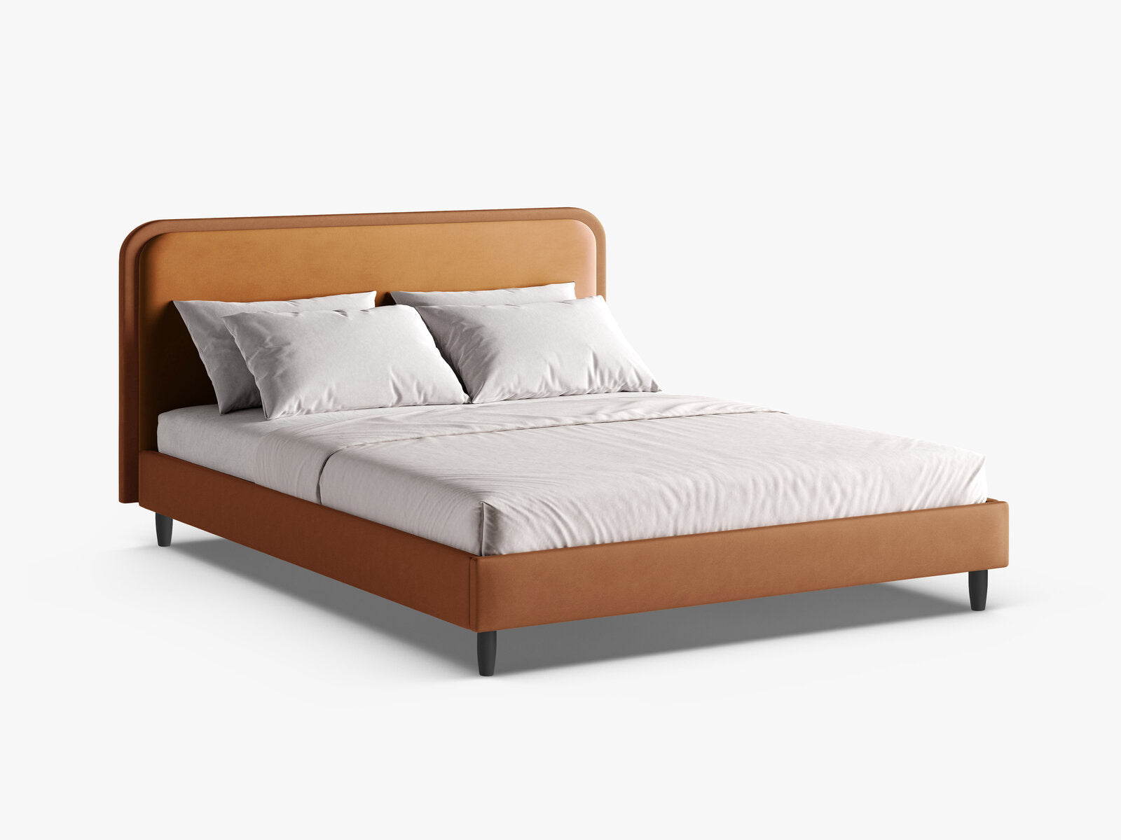 Micadoni Stauraumbett mit Kopfteil Aveline Samt Magic Velvet, Vegan-Leder Vega Kamel, Honig 200x200