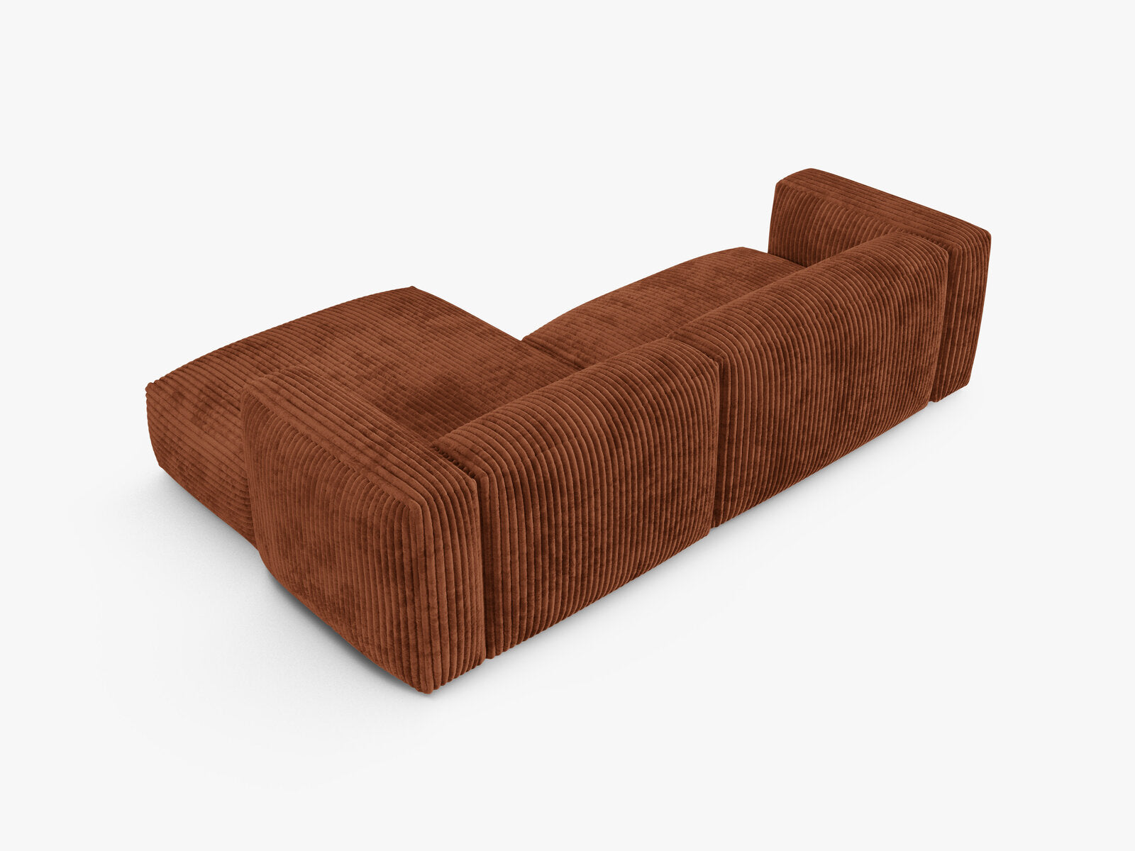 Micadoni Ecksofa Martina 2-Sitzer 90cm Sitztiefe Rechts Kord Tilia Ziegel