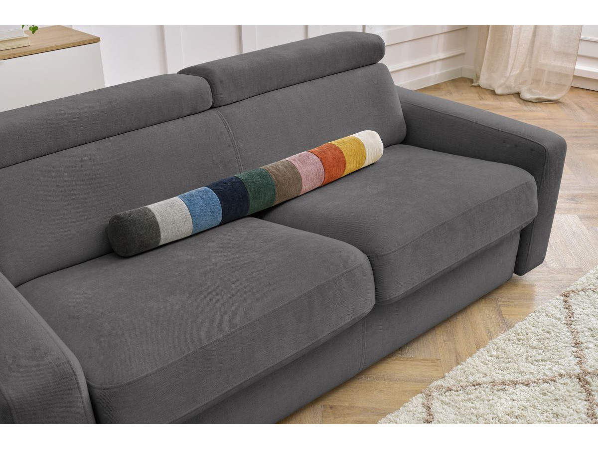 Bobochic Monaco Schlafsofa 3-Sitzer Stoff Dunkelgrau, Liegefläche 160 × 190 cm