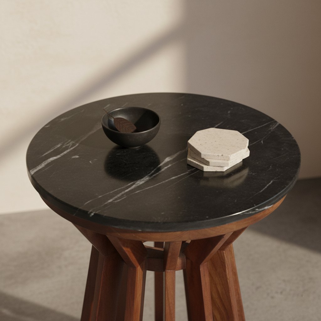 Raw Materials Sabah-Beistelltisch aus Marmor schwarz